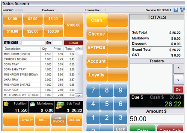 Sub total menu